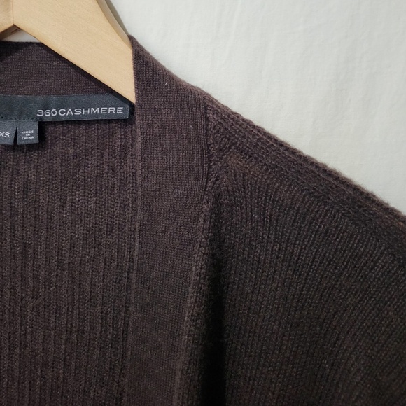 360 Cashmere Vianca Cashmere Long Cardigan in Cafe Noir - Picture 13 of 16